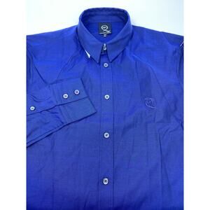 Alexander McQueen Small Solid Navy Blue Long Sleeve Button Down Shirt‎ NWOT